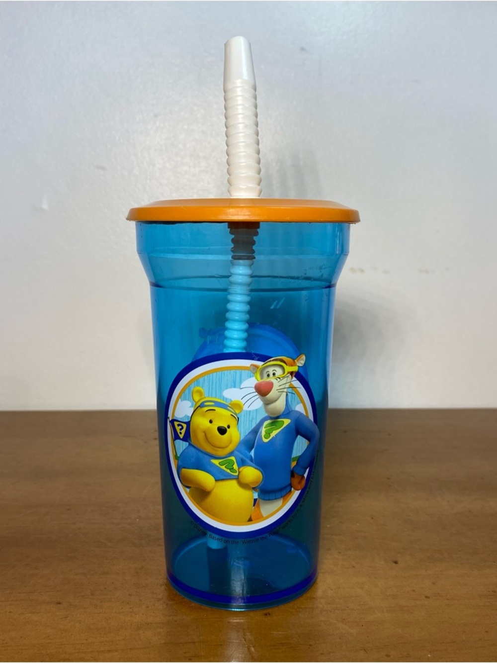 Zak! Winnie The Pooh Tigger Straw Cup Sippy Tumbler Bottle Blue Orange